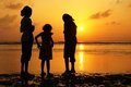 Free Girls At Sunset Royalty Free Stock Image - 2340896