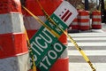 Free Street Sign Between Orange Con Stock Photography - 2345682