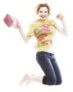 Free Girl Jumping Of Joy Royalty Free Stock Images - 2350399