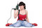 Free Pretty Woman With A Drill Royalty Free Stock Photos - 2351088