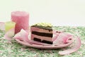 Free Raspberry Mousse With Candles Stock Images - 2374594