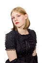 Free Girl In Black Lacy Dress Royalty Free Stock Images - 2386379