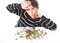 Free Boy Considers Money Royalty Free Stock Photo - 2388315