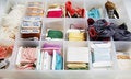 Free Sewing Box With Material. Stock Image - 2403491