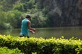 Free Teen Fishing In The Pond Stock Photography - 2410862