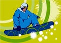 Free Snowboarder Green Rainbow Royalty Free Stock Photo - 2452265