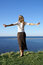 Free Girl Jumping In To The Sea Stock Photos - 2452913