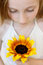 Free Girl With Sunflower Stock Image - 2455211