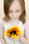 Free Girl With Yellow Flower Stock Photo - 2455420