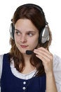 Free Young Woman With Head Set Royalty Free Stock Photography - 2467697