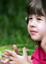 Free Little Girl Looking And Listen Royalty Free Stock Images - 2478329