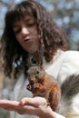 Free Women With Squirrel Stock Image - 2501701