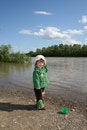Free The Girl Ashore Of River Royalty Free Stock Photos - 2507908