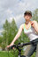 Free Biker Girl Resting Stock Photo - 2513040
