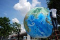 Free Worker Painting The Globe Royalty Free Stock Photography - 2529967