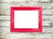 Free Red Vintage Picture Frame On Old Wood Background Stock Photo - 25895830