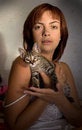 Free Woman And Cat Royalty Free Stock Photos - 2597798