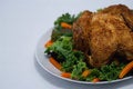 Free Roast Chicken Lettuce Carrots Royalty Free Stock Image - 2600316