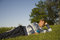 Free Man Lying On A Lawn Royalty Free Stock Images - 2607689