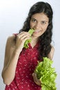 Free Girl With Lettuce Royalty Free Stock Photo - 2660585