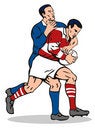 Free Rugby Player Tackling Stock Image - 2706401