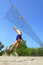 Free Man Jumps High To Spike Volleyball Stock Photography - 2700402
