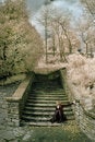 Free Distressed Woman On Steps Royalty Free Stock Photos - 2716578