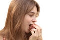 Free Young Girl Eating Juicy Peach Royalty Free Stock Photos - 2720538