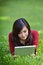 Free Pretty Woman Using Tablet Stock Photography - 27473802