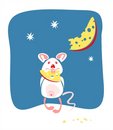 Free Mouse And Moon Royalty Free Stock Image - 2751846