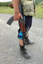Free Man And A Machine Rifle Royalty Free Stock Photography - 2798457