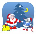 Free Santa Claus And Mouse Royalty Free Stock Photo - 2818065