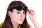 Free Girl With Sunglasses Raised Stock Photography - 2859412