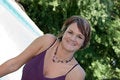 Free Brunette Near A Pool Royalty Free Stock Images - 2863149