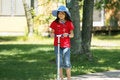Free Outdoor Fun On A Scooter Royalty Free Stock Image - 2929356