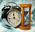 Free Alarm-clock And Sandglass On B Royalty Free Stock Photo - 2938435