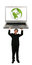 Free Holding Up Laptop With 3D Glob Stock Photo - 2936620
