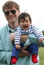 Free Father And Baby Outdoors Royalty Free Stock Image - 2952806