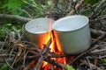 Free Cooking On A Fire Royalty Free Stock Photography - 2953497