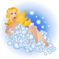 Free Sexy Blonde Woman Bubblebath Stock Photography - 2968872