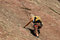 Free Climber Ascends Rock On Belay Stock Photo - 2965740