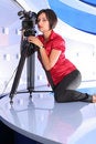 Free TV Reporter In Studio Royalty Free Stock Image - 2984836