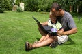 Free Father And Son With A Computer Royalty Free Stock Photography - 2986237