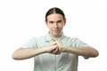 Free Young Man Showing Determinatio Stock Photography - 3013342