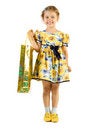 Free Little Smiling Girl With Shopping Bag Royalty Free Stock Photography - 3018807