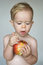 Free Toddler Eating Apple Stock Images - 3025984
