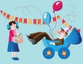 Free Again Birthday! -dad Has Birth Stock Image - 3032501