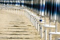 Free Closed Beach-umbrellas At The End Of The Season Royalty Free Stock Photos - 3183408