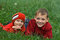 Free Two Brothers On A Grass Royalty Free Stock Images - 3182299