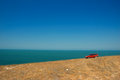 Free Red Car On The Slope Stock Photos - 3215783